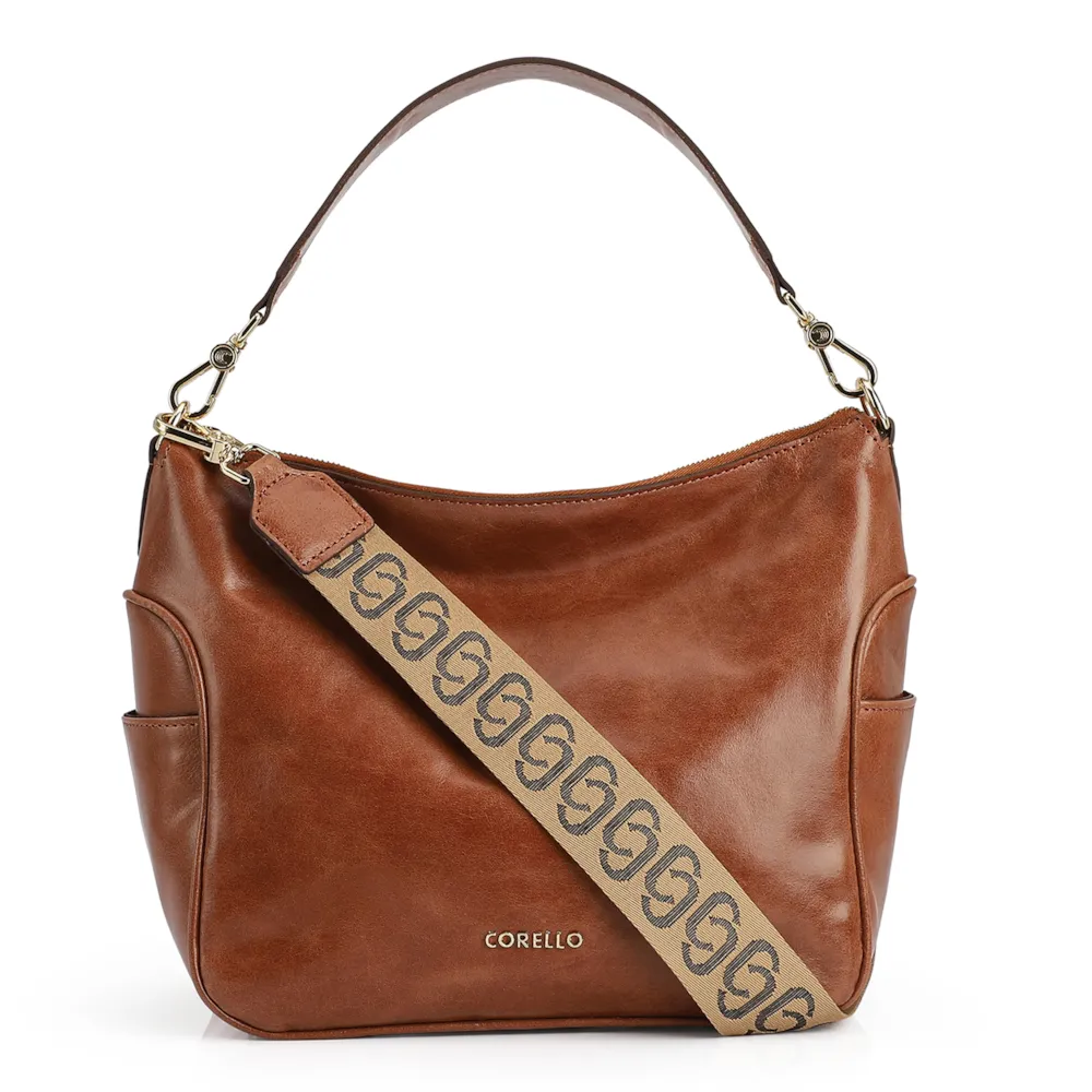 Bolsa Hobo Couro Marrom