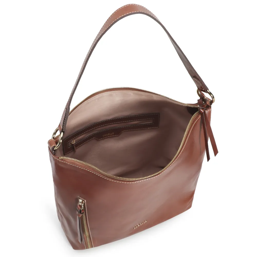 Bolsa Hobo Couro Marrom - imagem 4