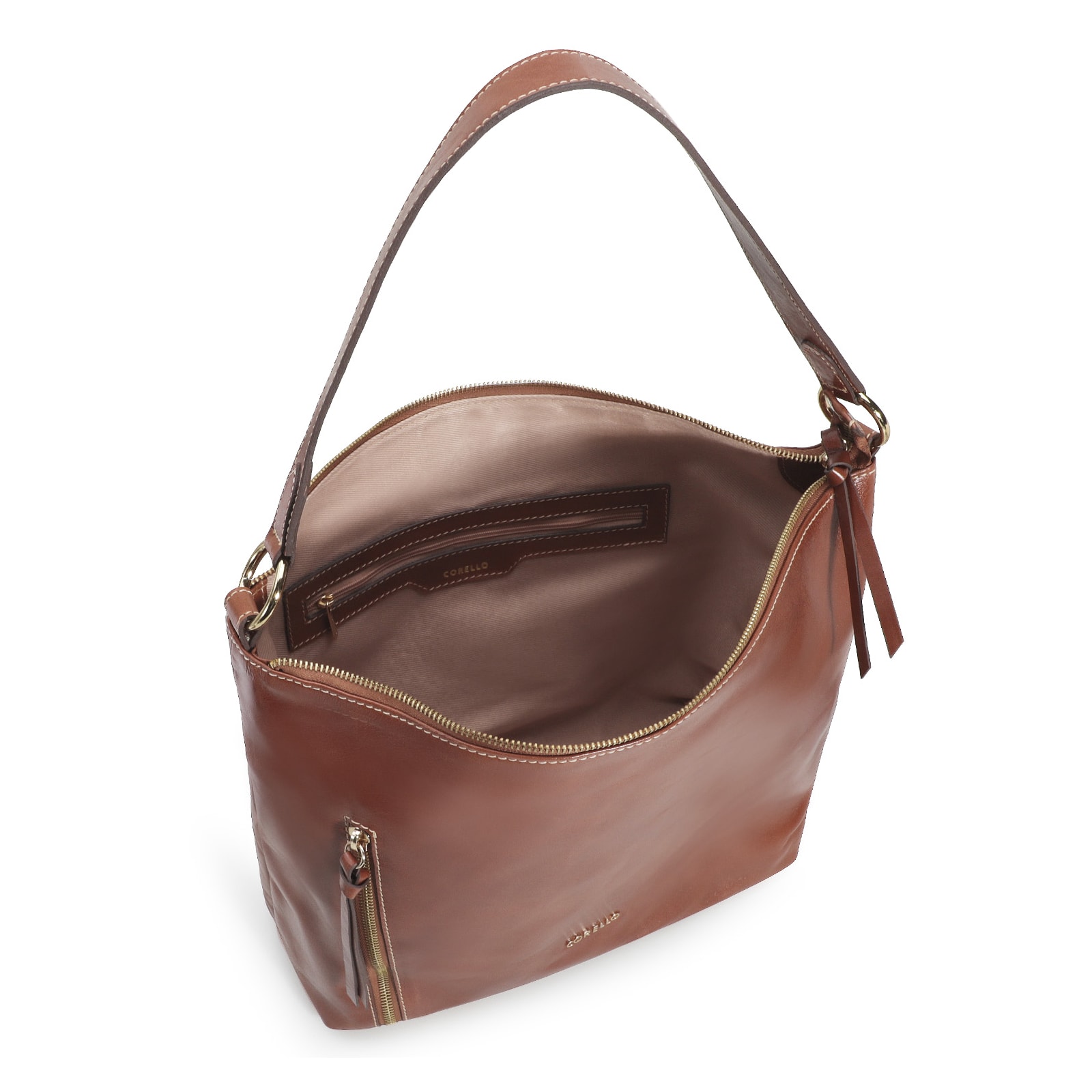 Bolsa Hobo Couro Marrom