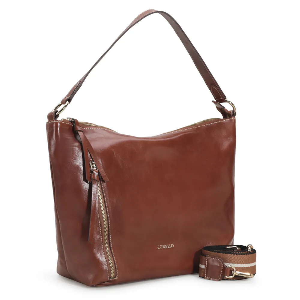 Bolsa Hobo Couro Marrom - imagem 2
