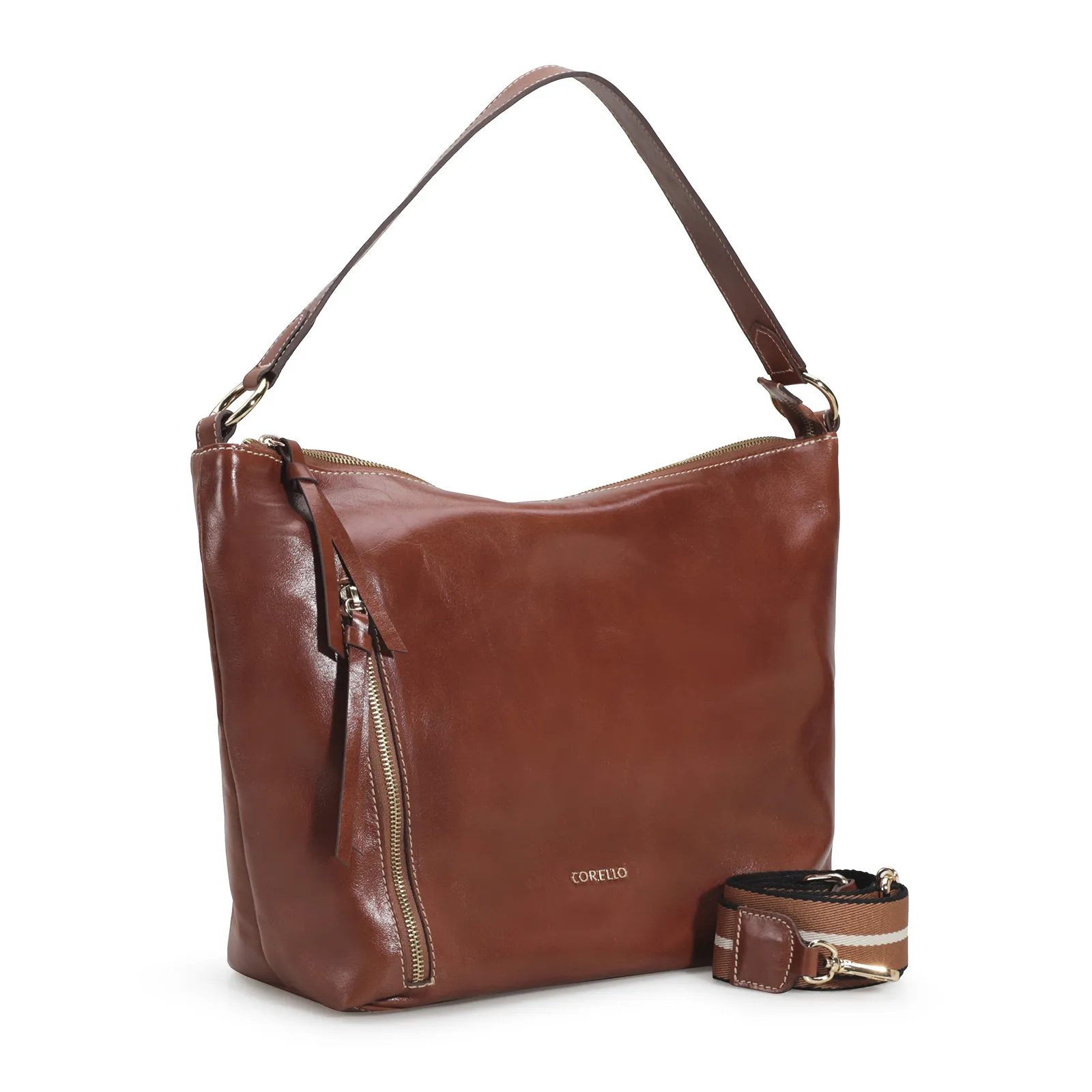 Bolsa Hobo Couro Marrom
