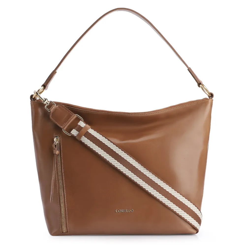 Bolsa Hobo Couro Marrom