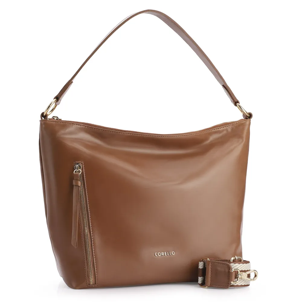 Bolsa Hobo Couro Marrom - imagem 2