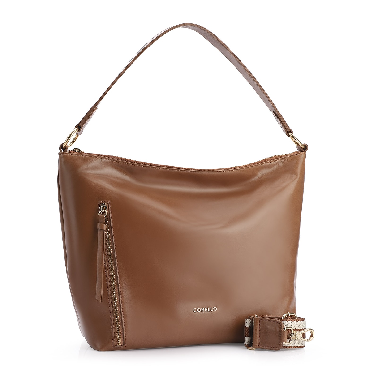 Bolsa Hobo Couro Marrom