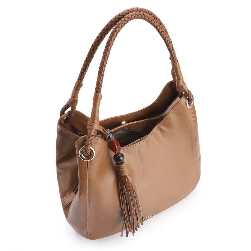 Bolsa Hobo Couro Marrom - imagem 4