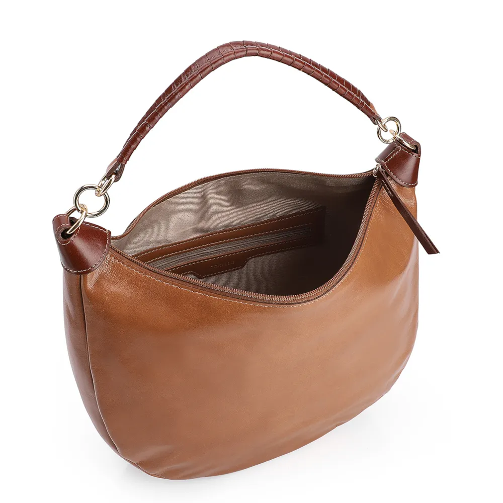 Bolsa Hobo Couro Marrom - imagem 4