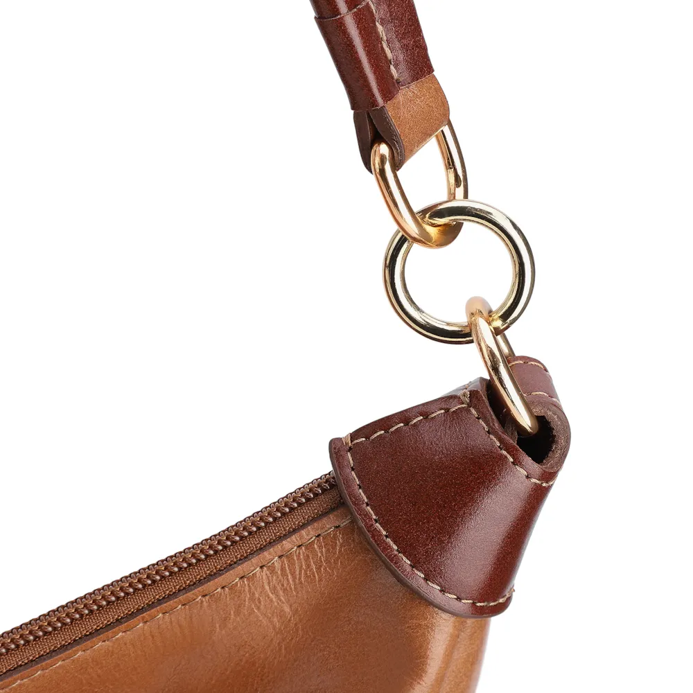 Bolsa Hobo Couro Marrom - imagem 5