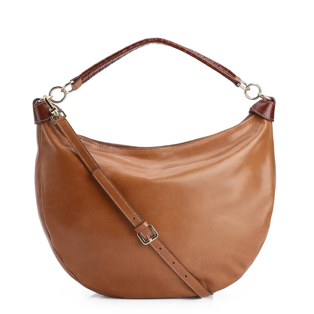 Bolsa Hobo Couro Marrom