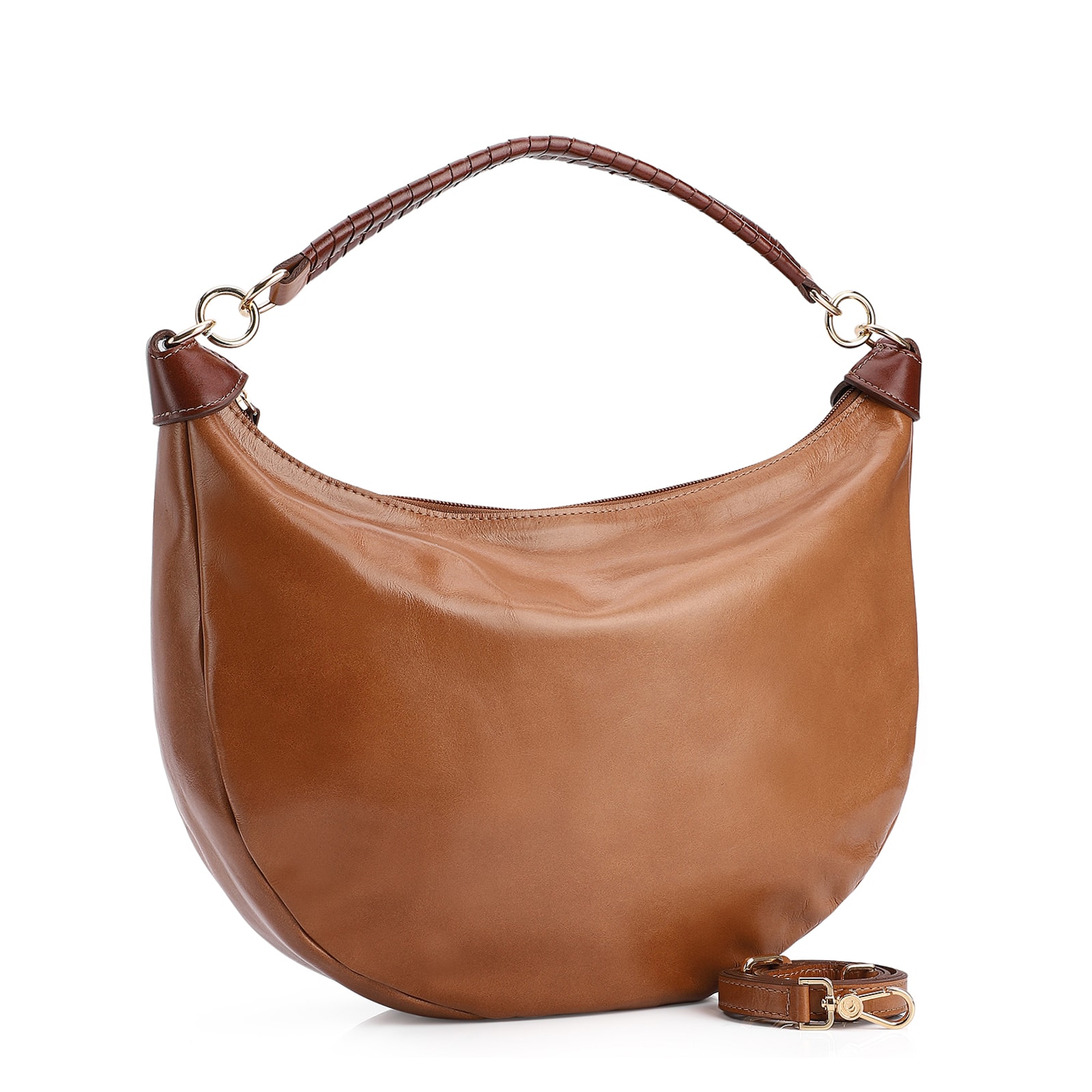 Bolsa Hobo Couro Marrom