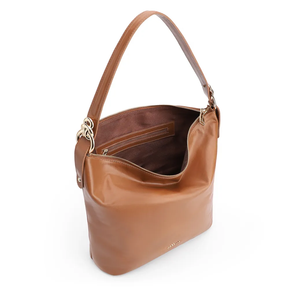 Bolsa Hobo Couro Marrom - imagem 5