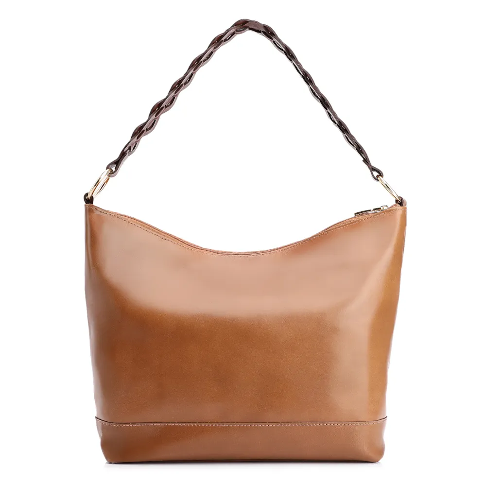 Bolsa Hobo Couro Marrom - imagem 3
