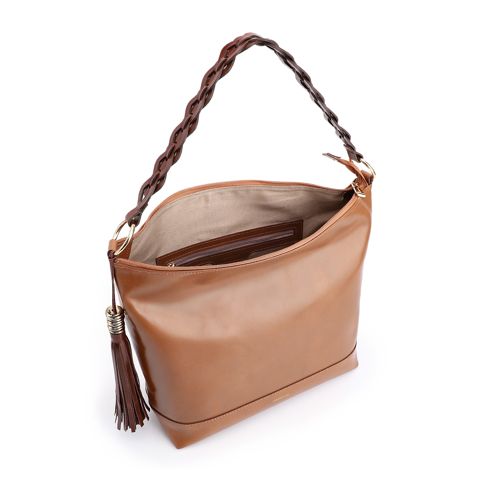 Bolsa Hobo Couro Marrom