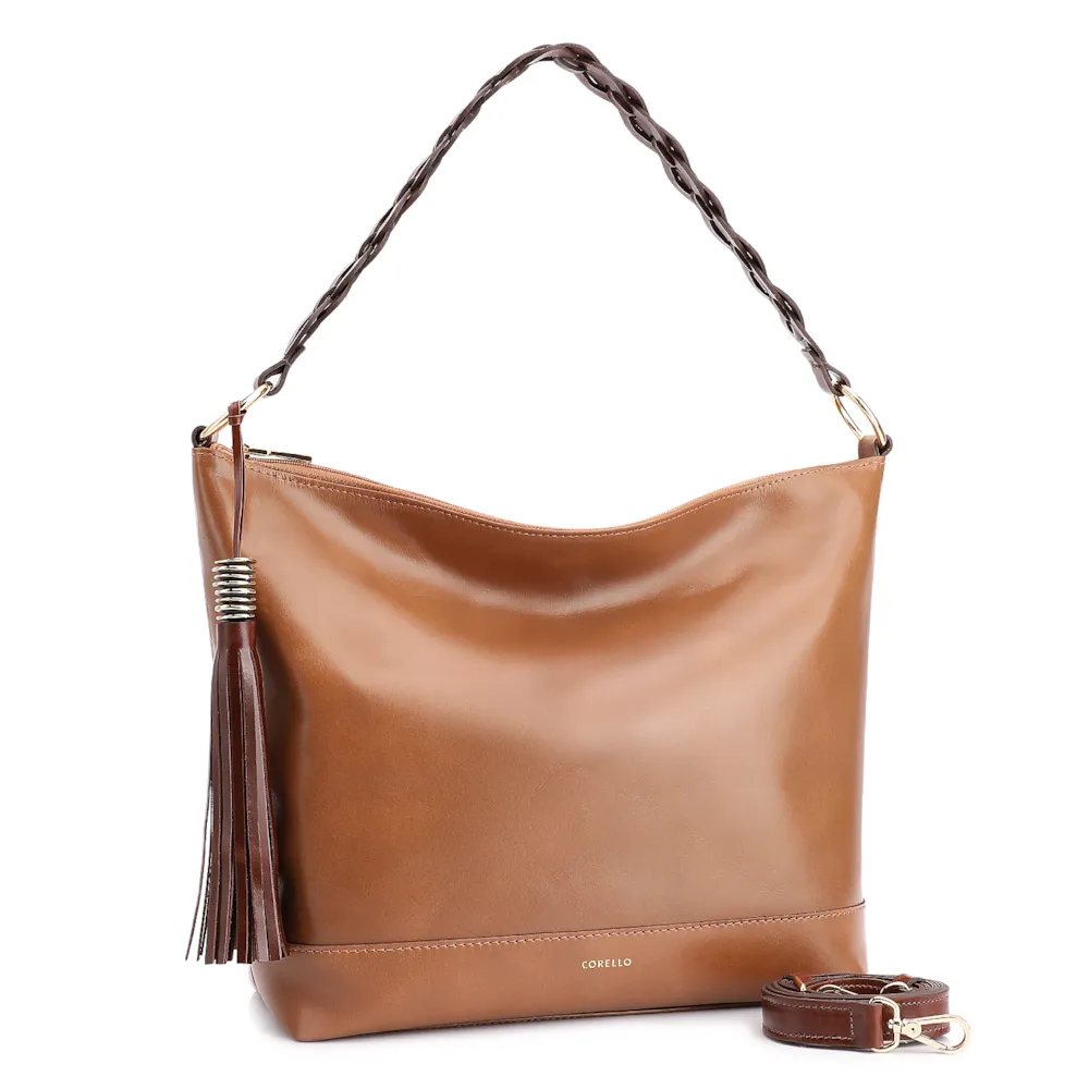 Bolsa Hobo Couro Marrom - imagem 2