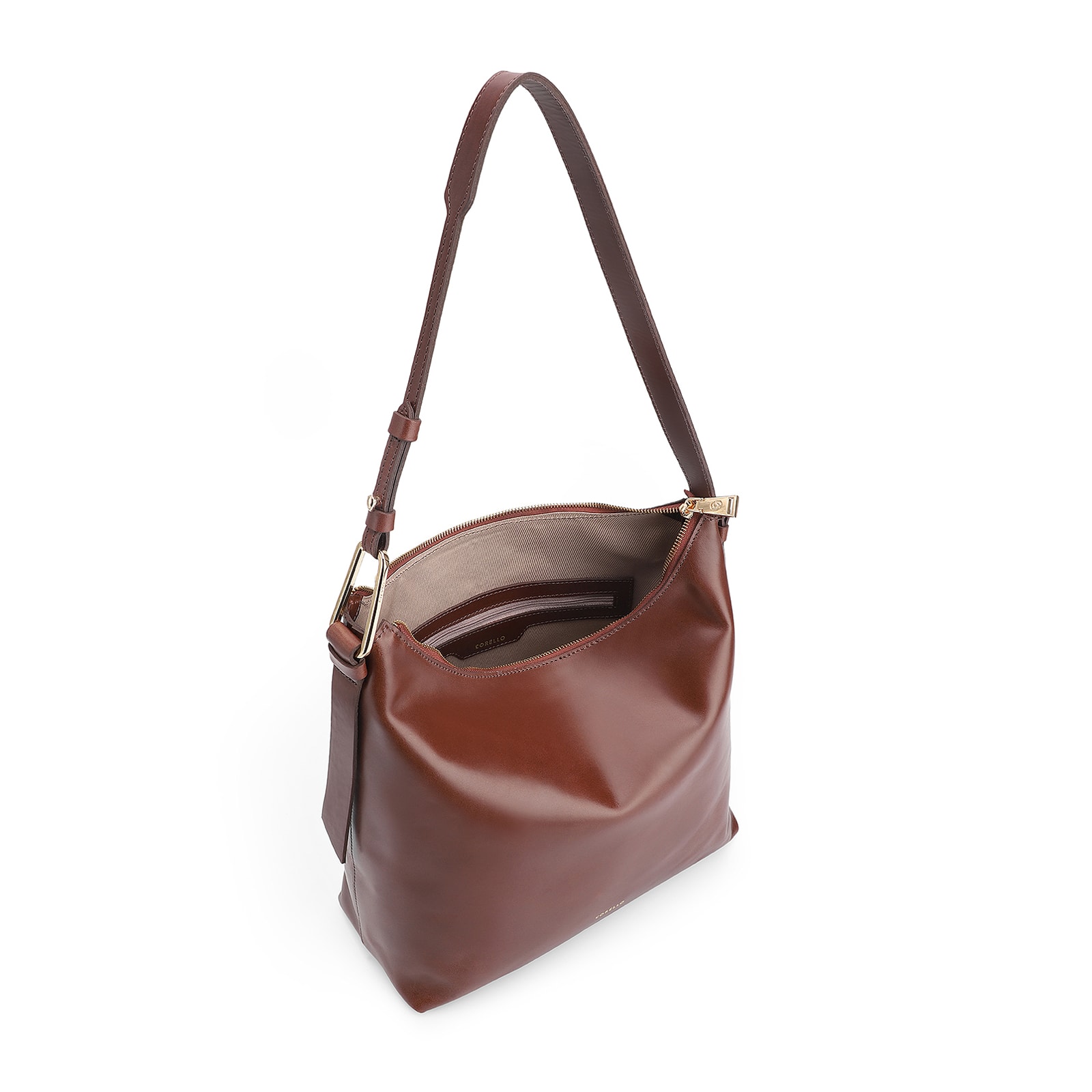 Bolsa Hobo Couro Marrom