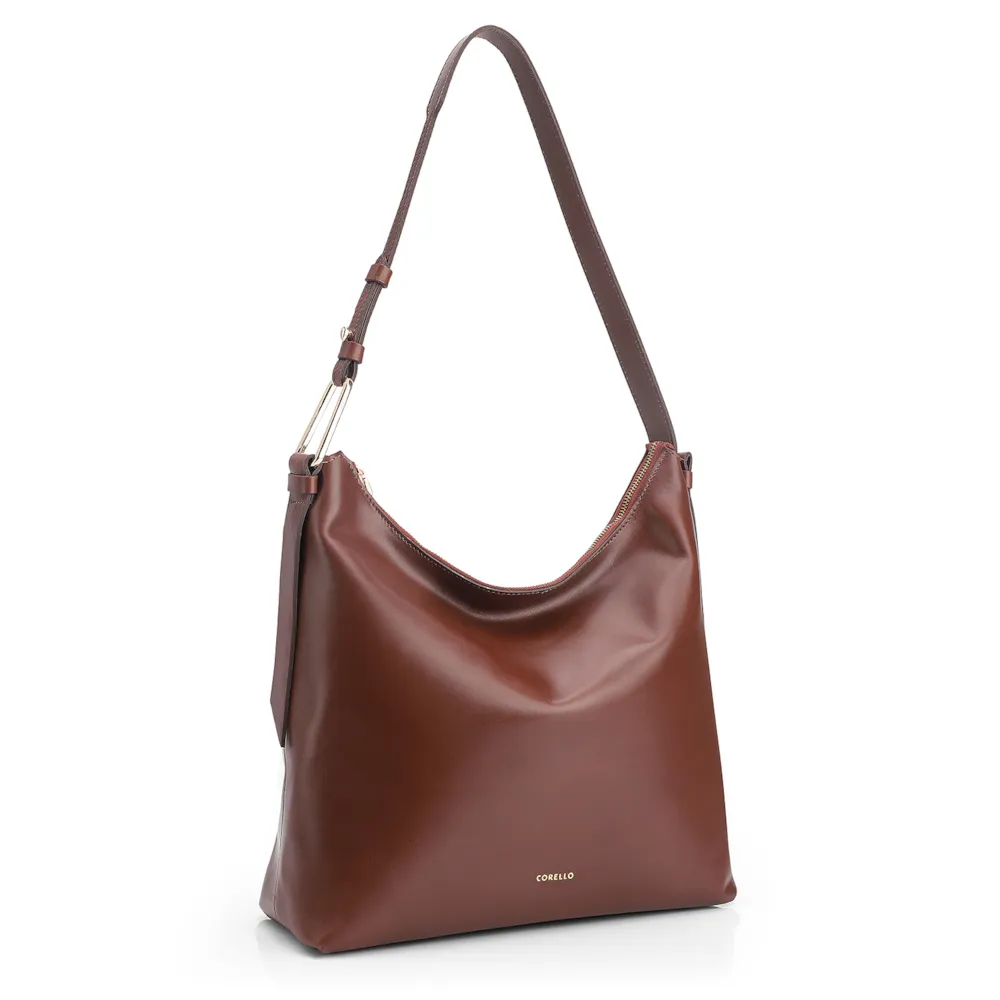 Bolsa Hobo Couro Marrom - imagem 2