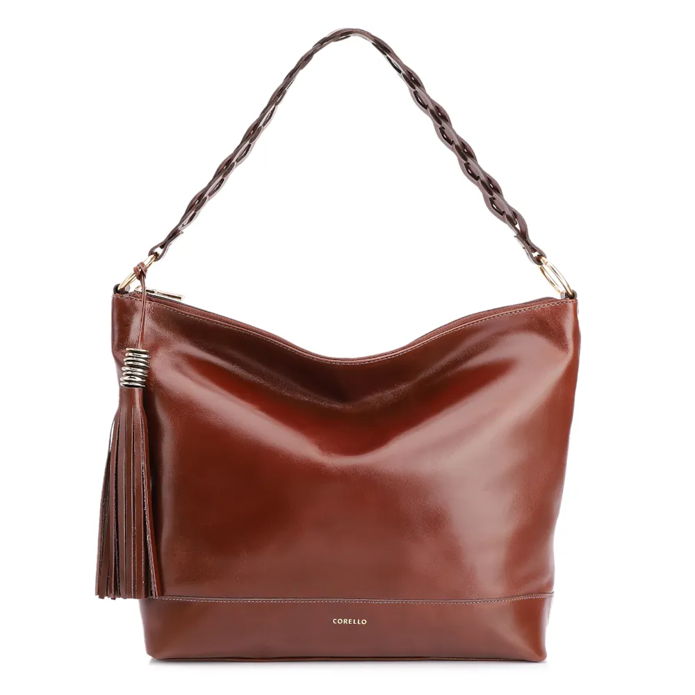 Bolsa Hobo Couro Marrom