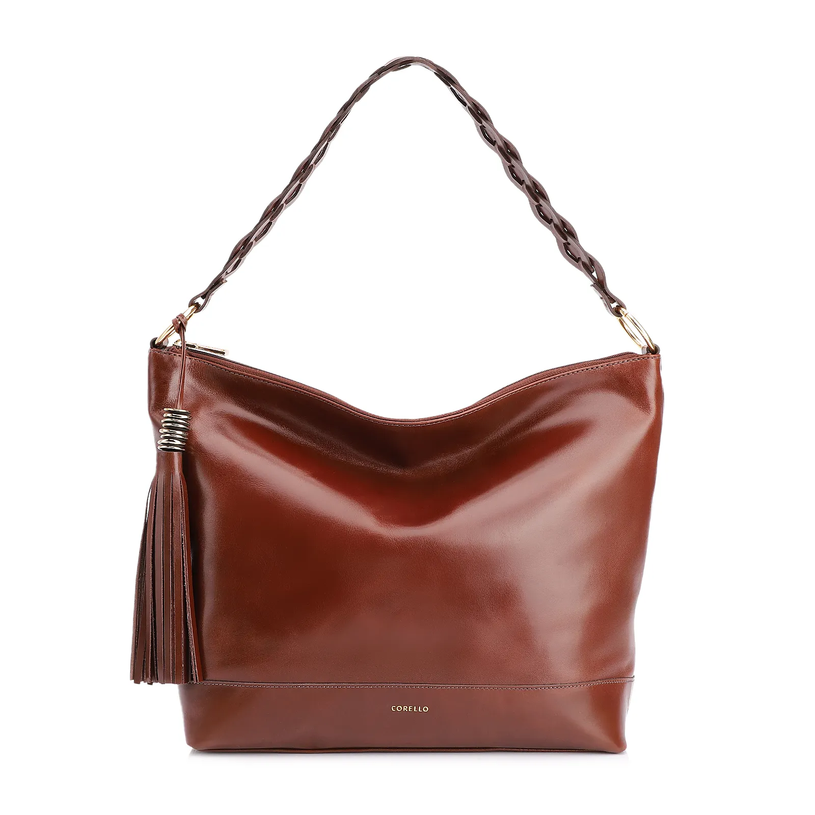Bolsa Hobo Couro Marrom