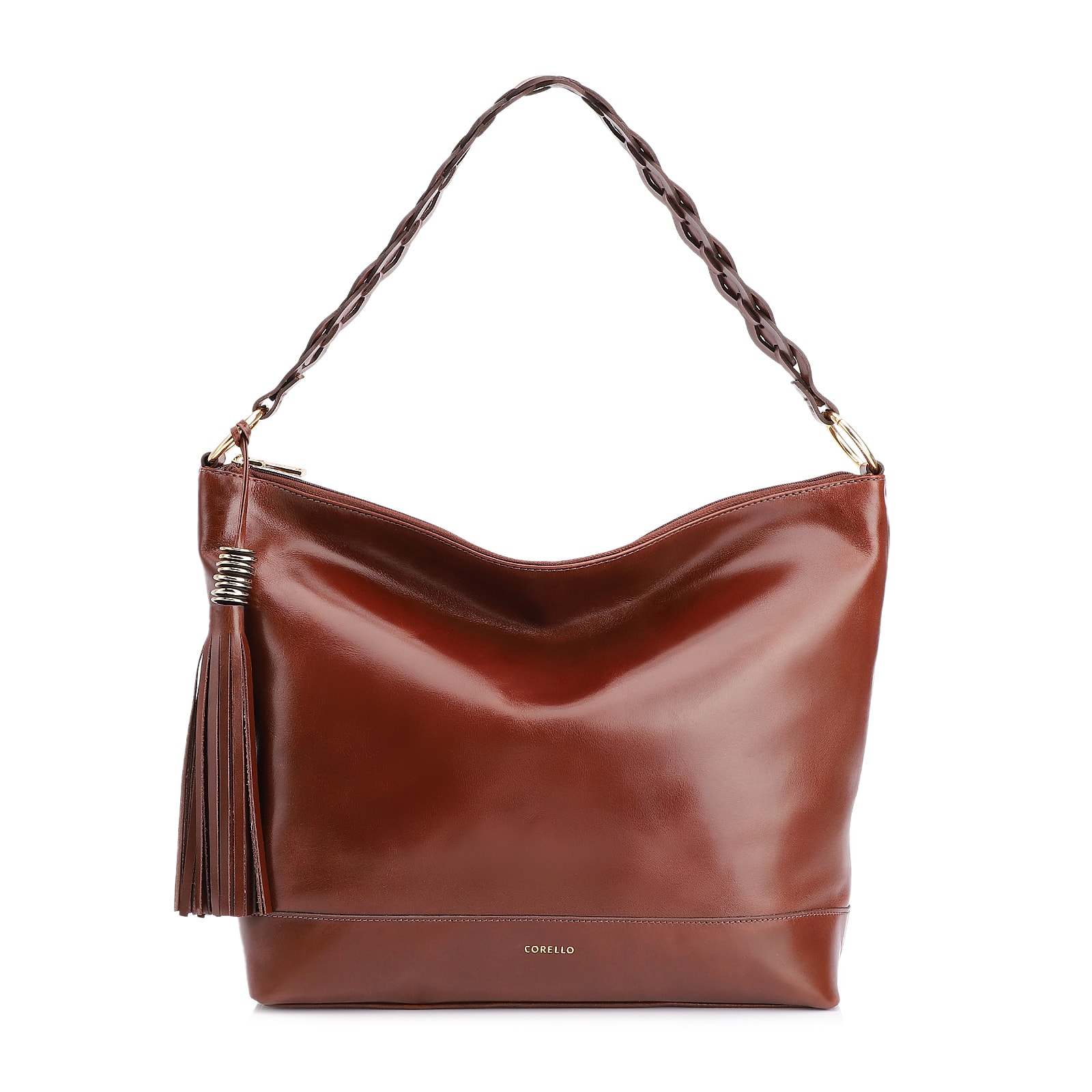Bolsa Hobo Couro Marrom