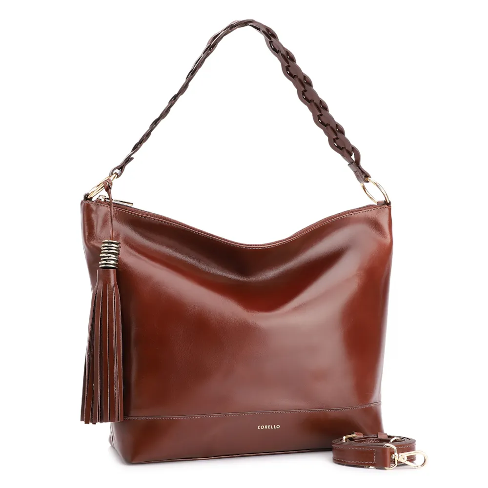 Bolsa Hobo Couro Marrom - imagem 3