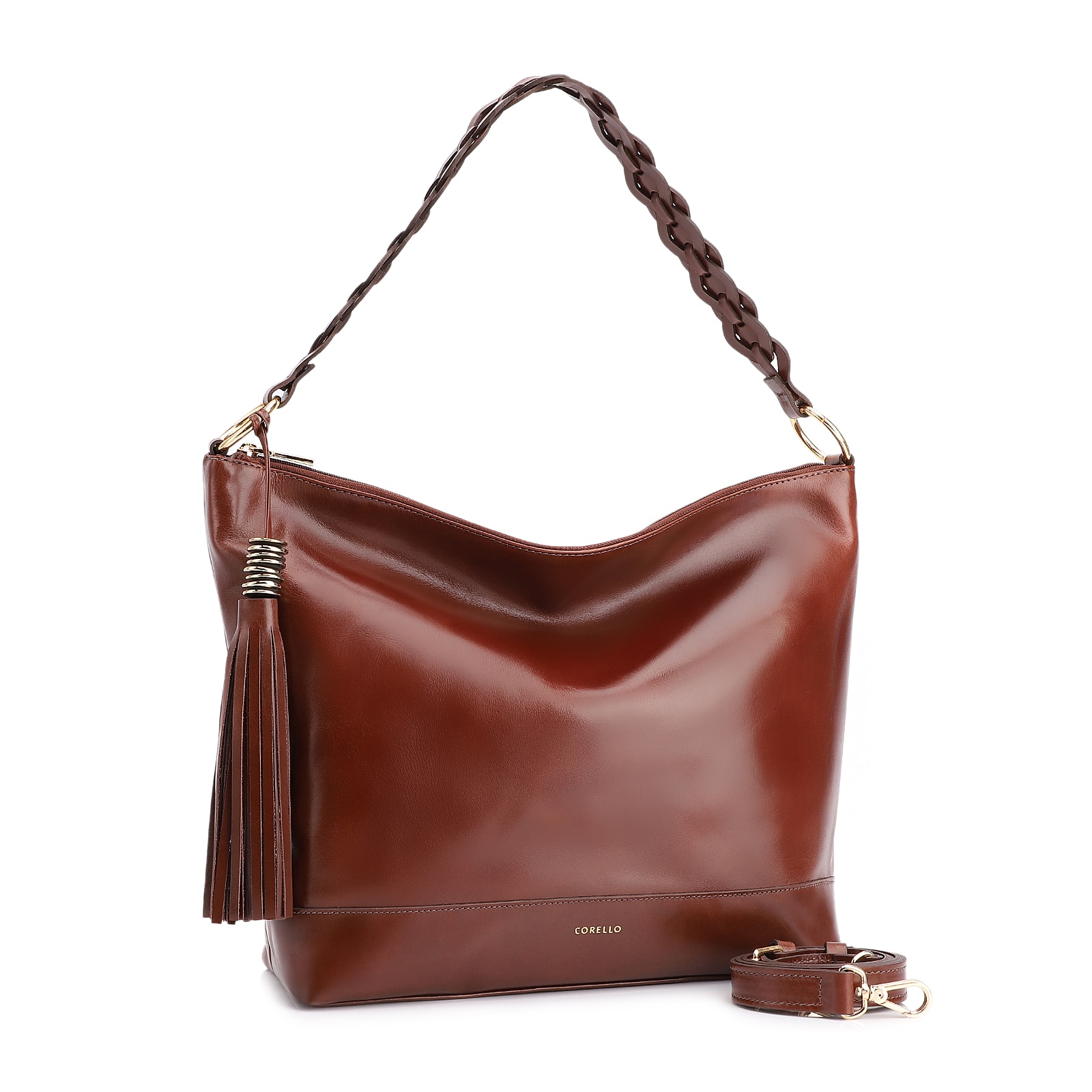 Bolsa Hobo Couro Marrom