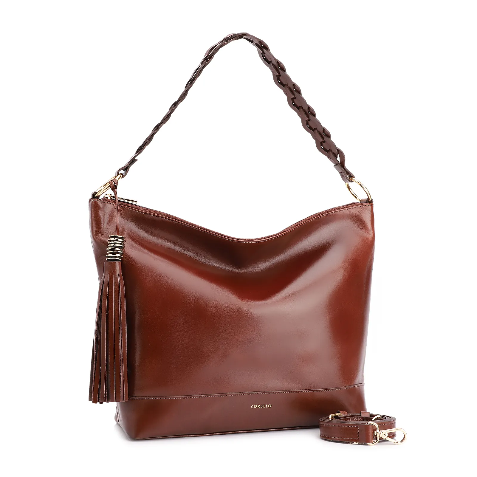 Bolsa Hobo Couro Marrom