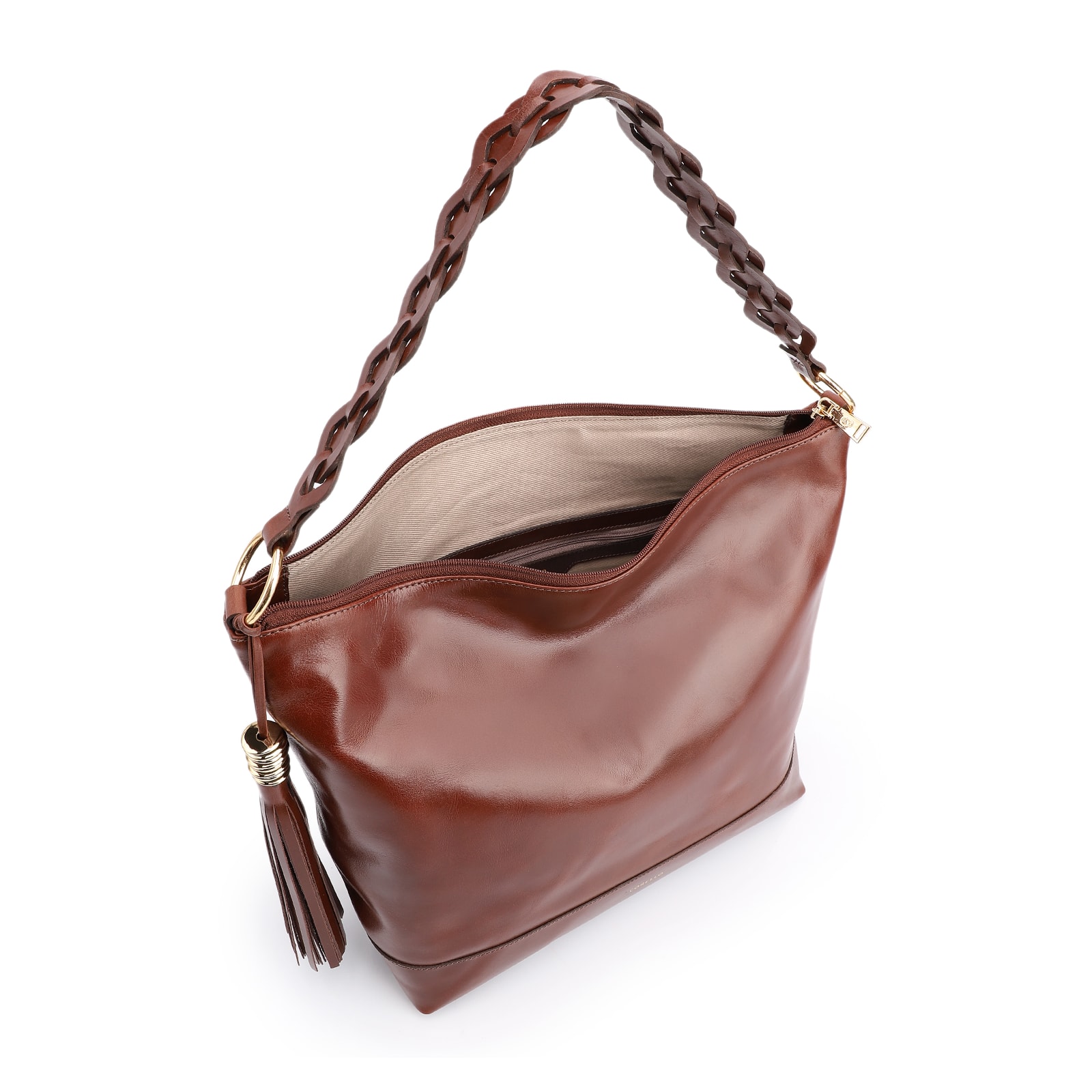 Bolsa Hobo Couro Marrom