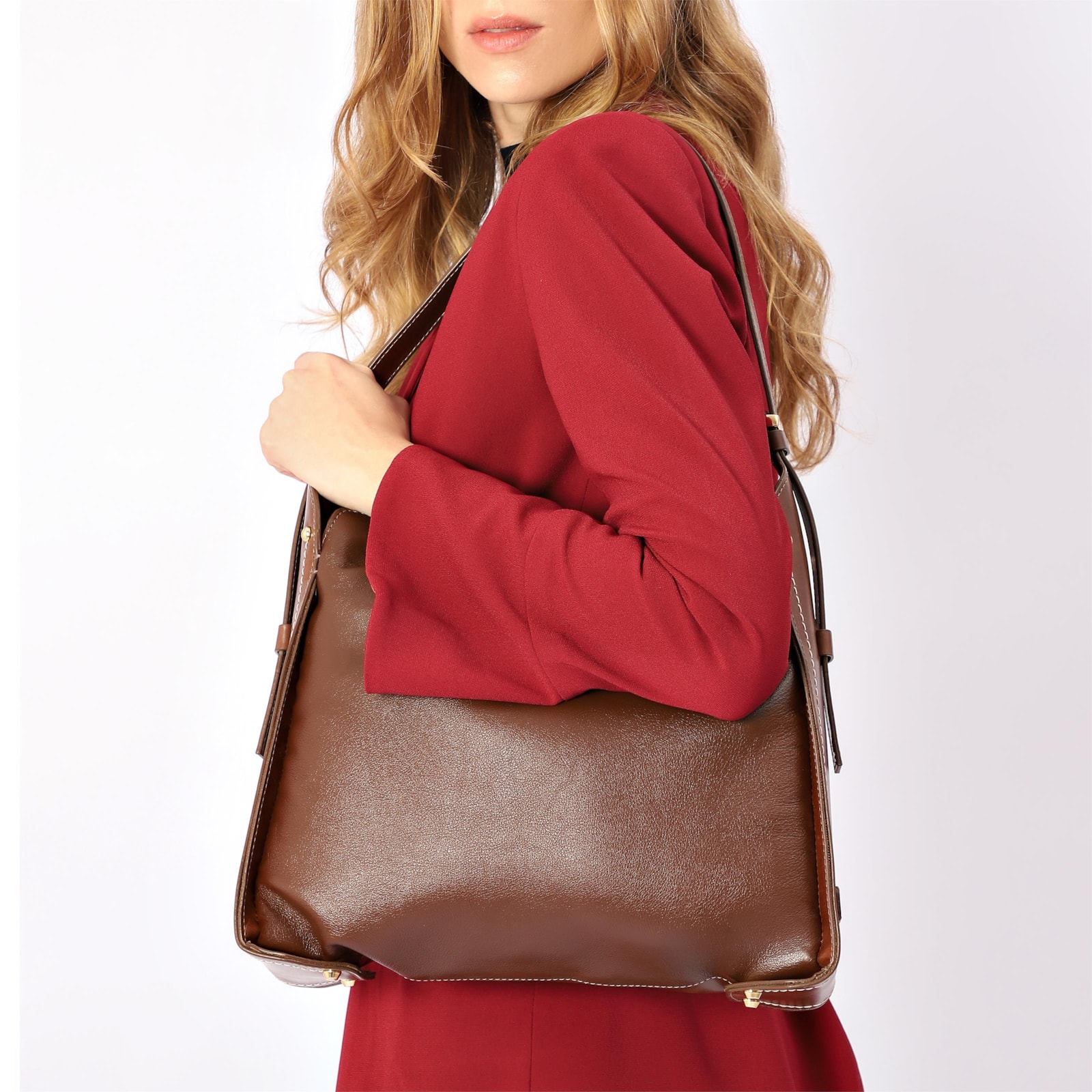Bolsa Hobo Couro Marrom