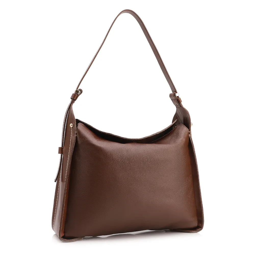 Bolsa Hobo Couro Marrom - imagem 3
