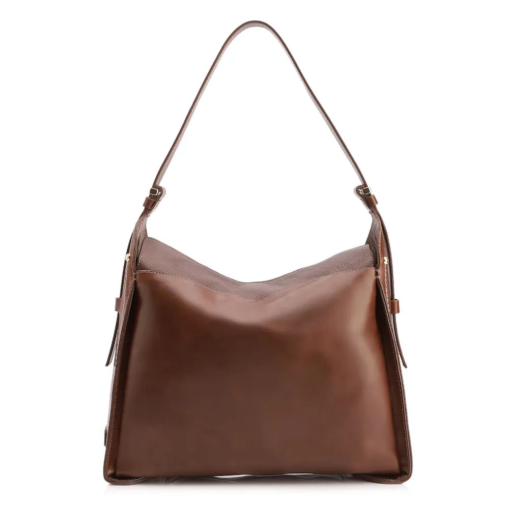 Bolsa Hobo Couro Marrom - imagem 4