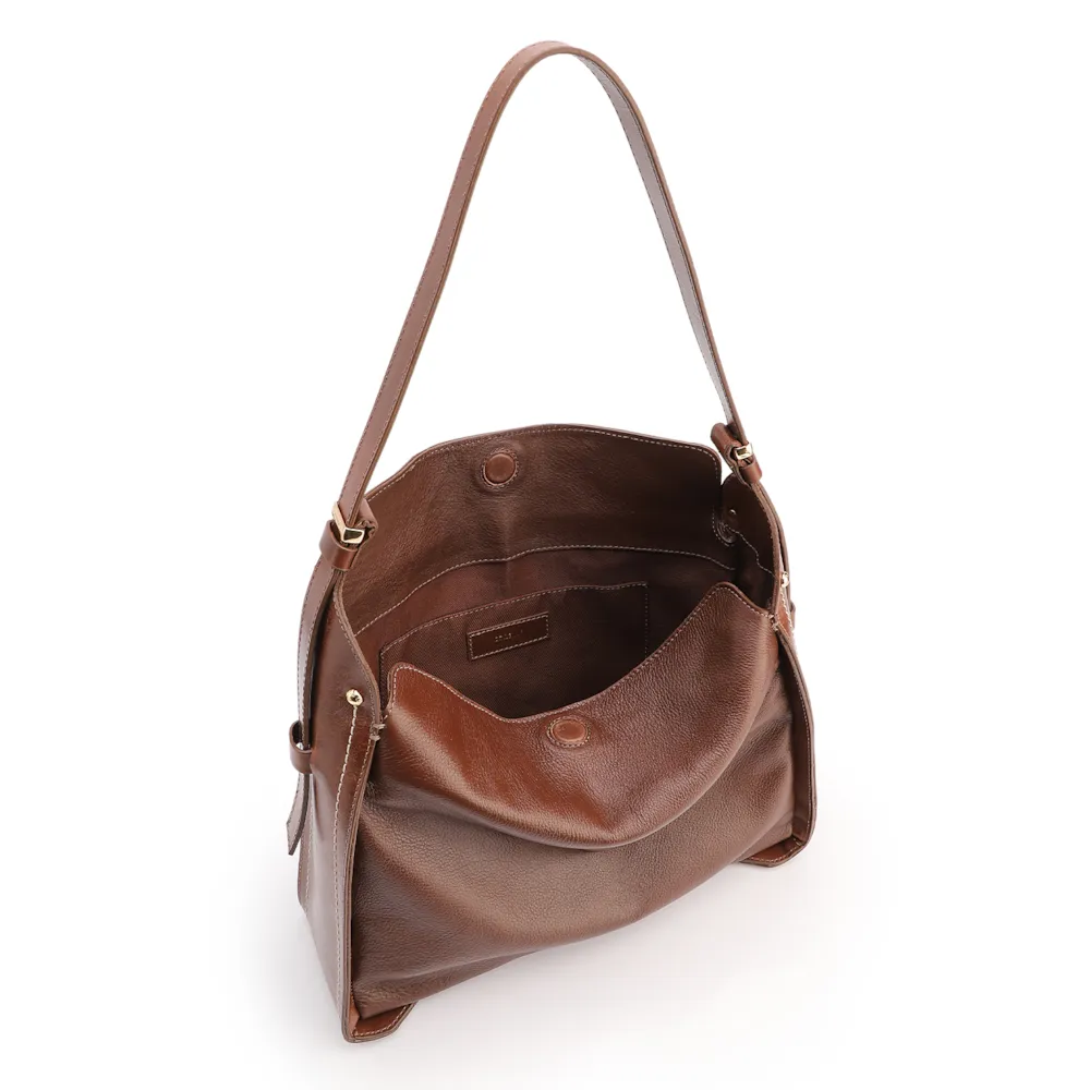 Bolsa Hobo Couro Marrom - imagem 5