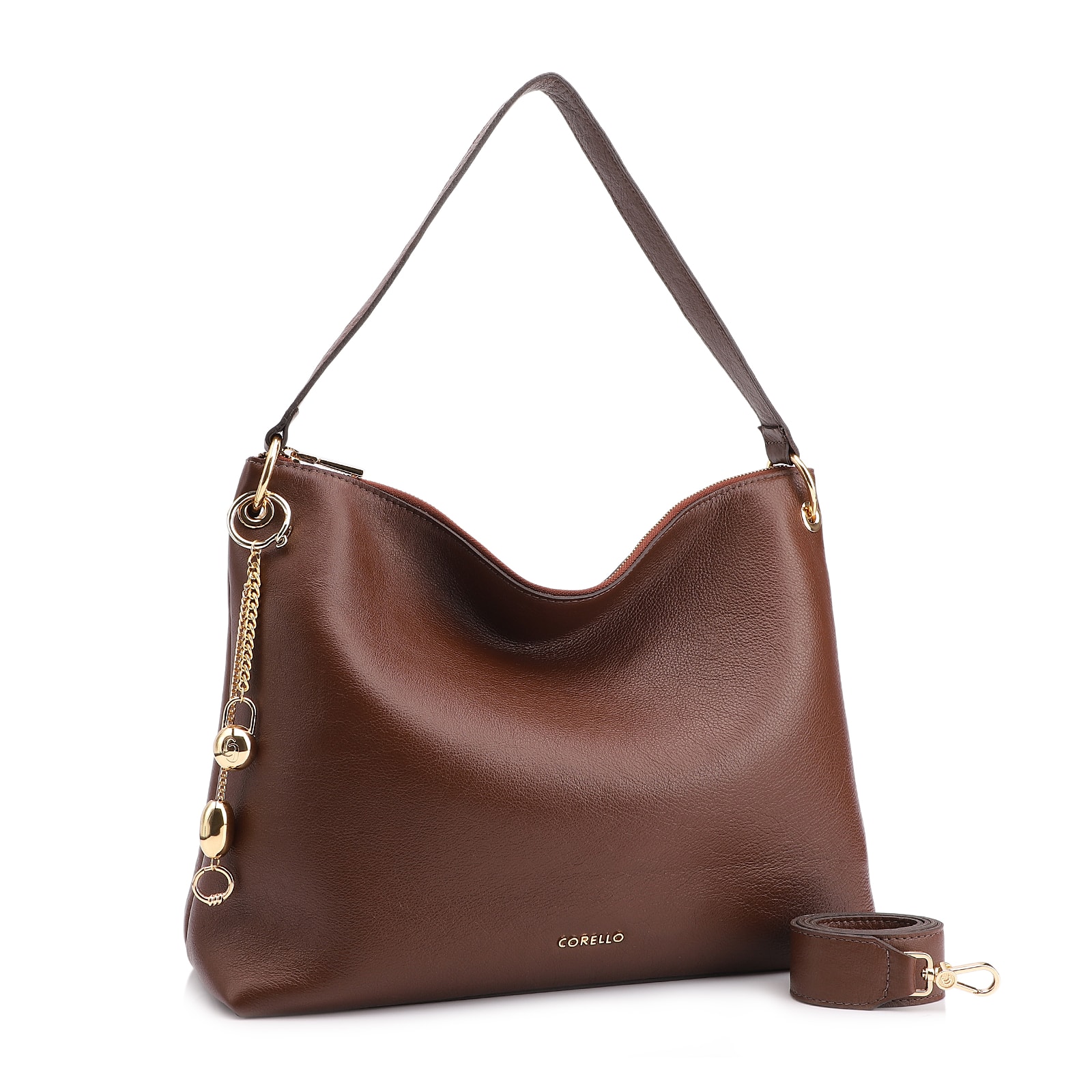 Bolsa Hobo Couro Marrom