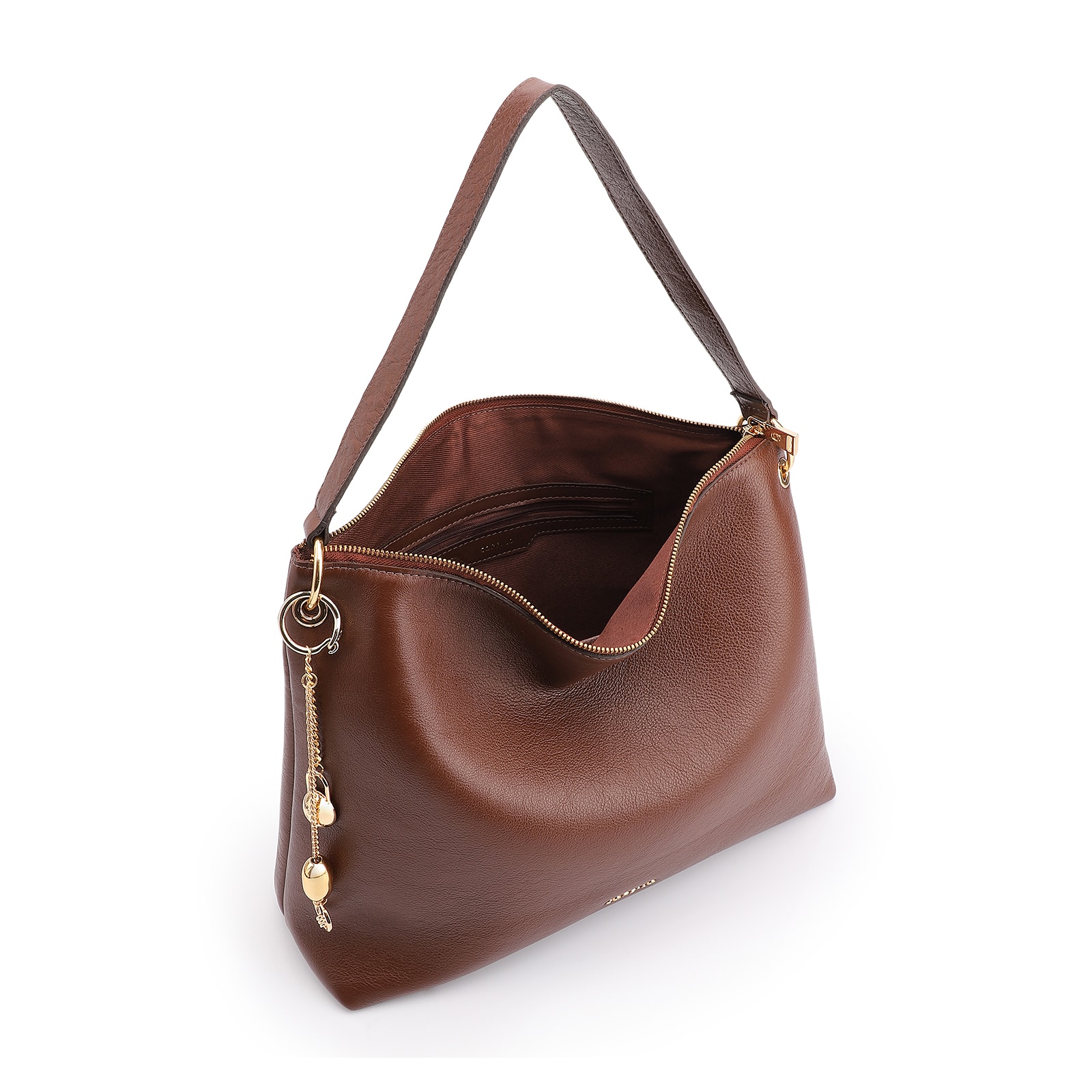 Bolsa Hobo Couro Marrom