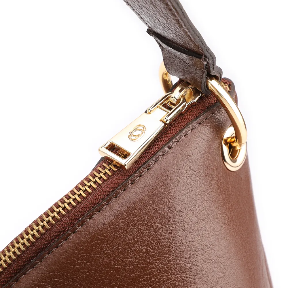 Bolsa Hobo Couro Marrom - imagem 6