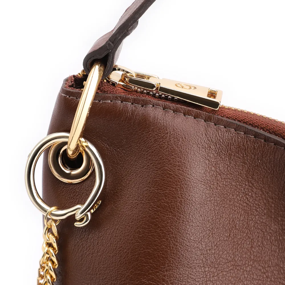 Bolsa Hobo Couro Marrom - imagem 8