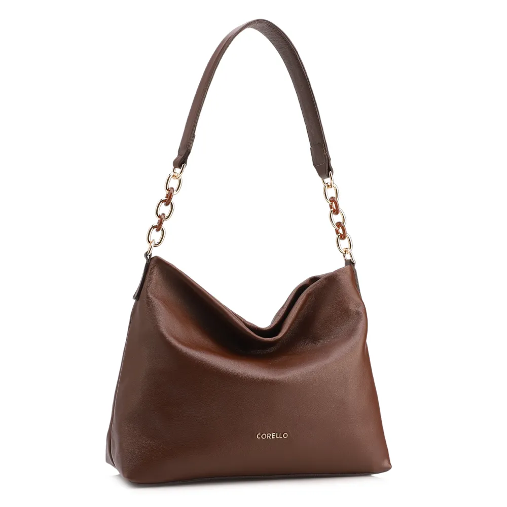 Bolsa Hobo Couro Marrom - imagem 3