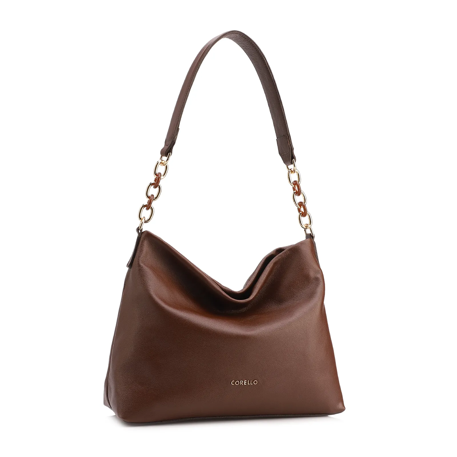 Bolsa Hobo Couro Marrom