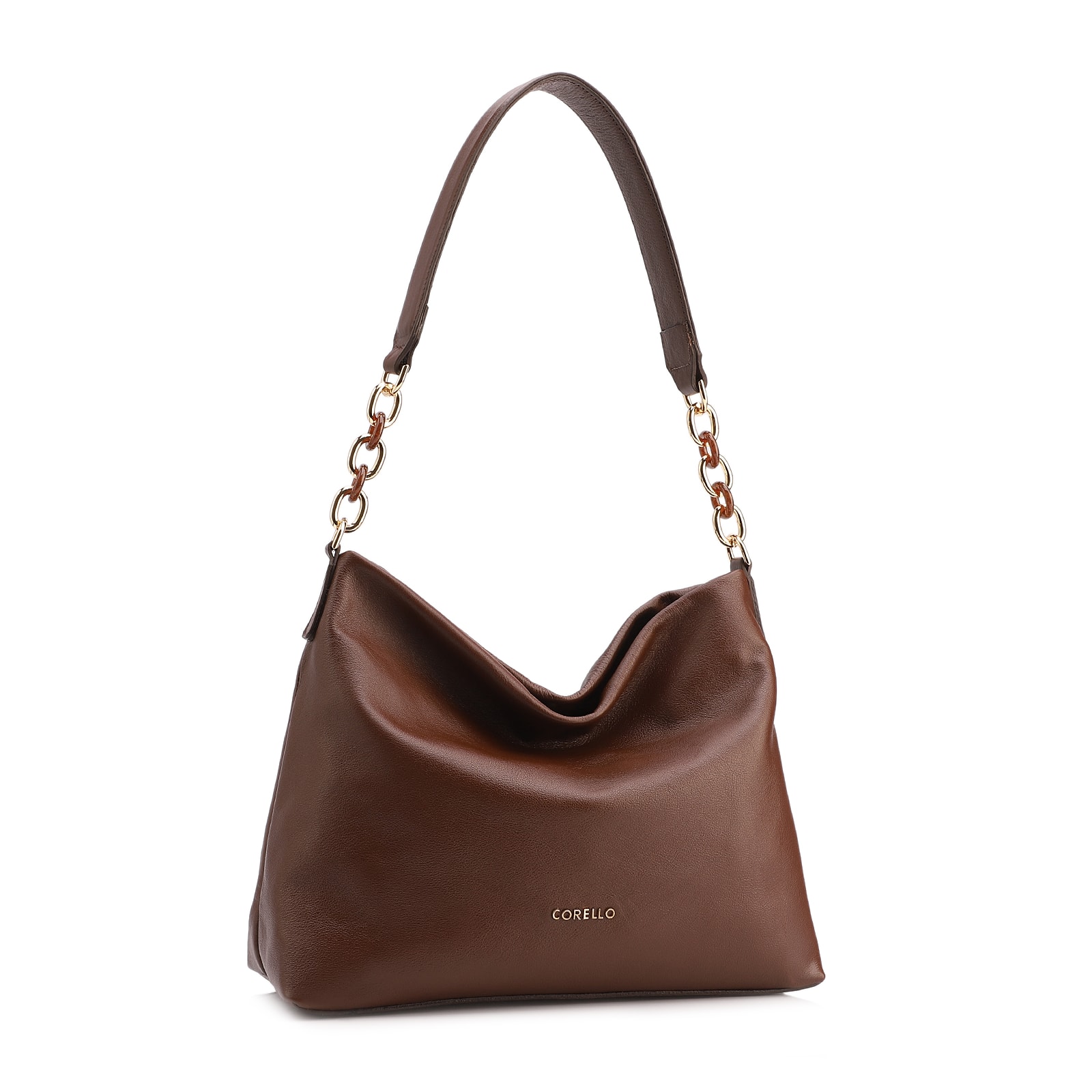 Bolsa Hobo Couro Marrom