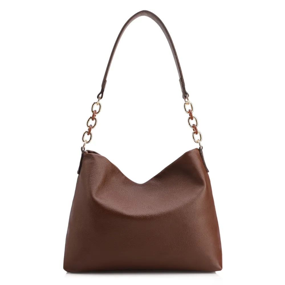 Bolsa Hobo Couro Marrom - imagem 4