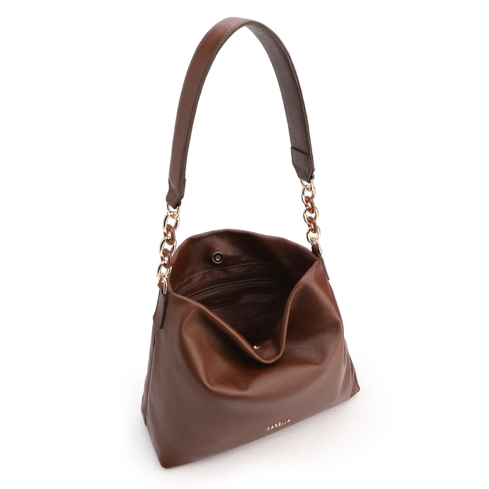 Bolsa Hobo Couro Marrom - imagem 5