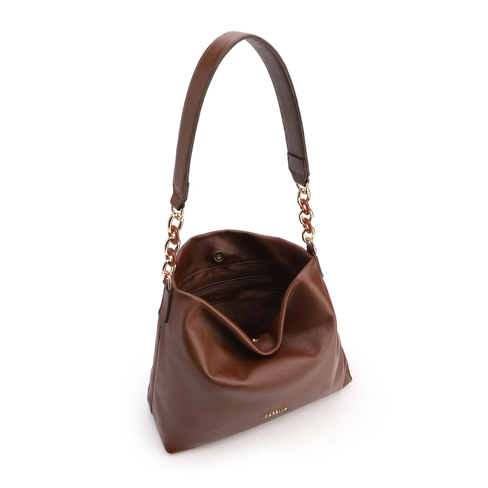 Bolsa Hobo Couro Marrom