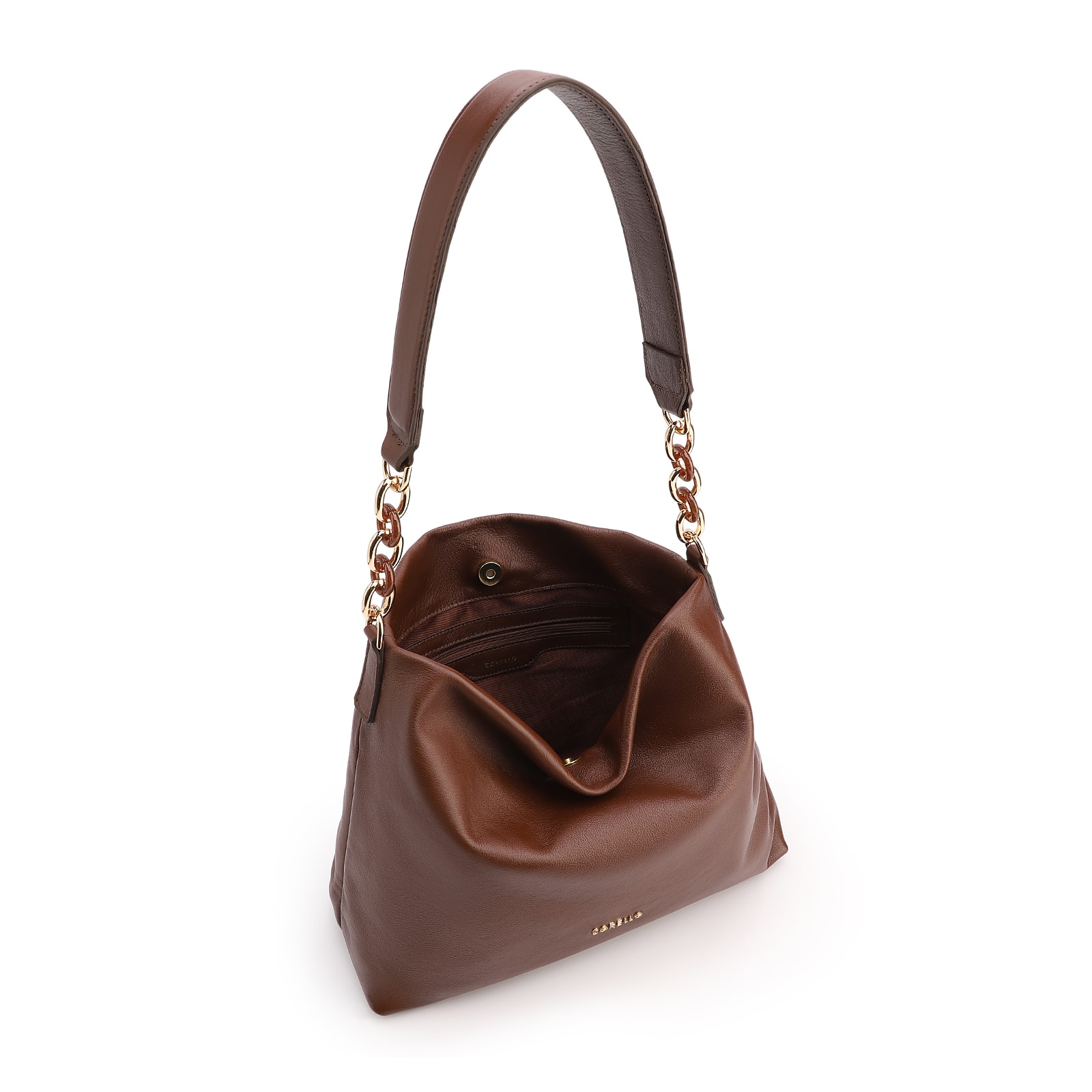 Bolsa Hobo Couro Marrom