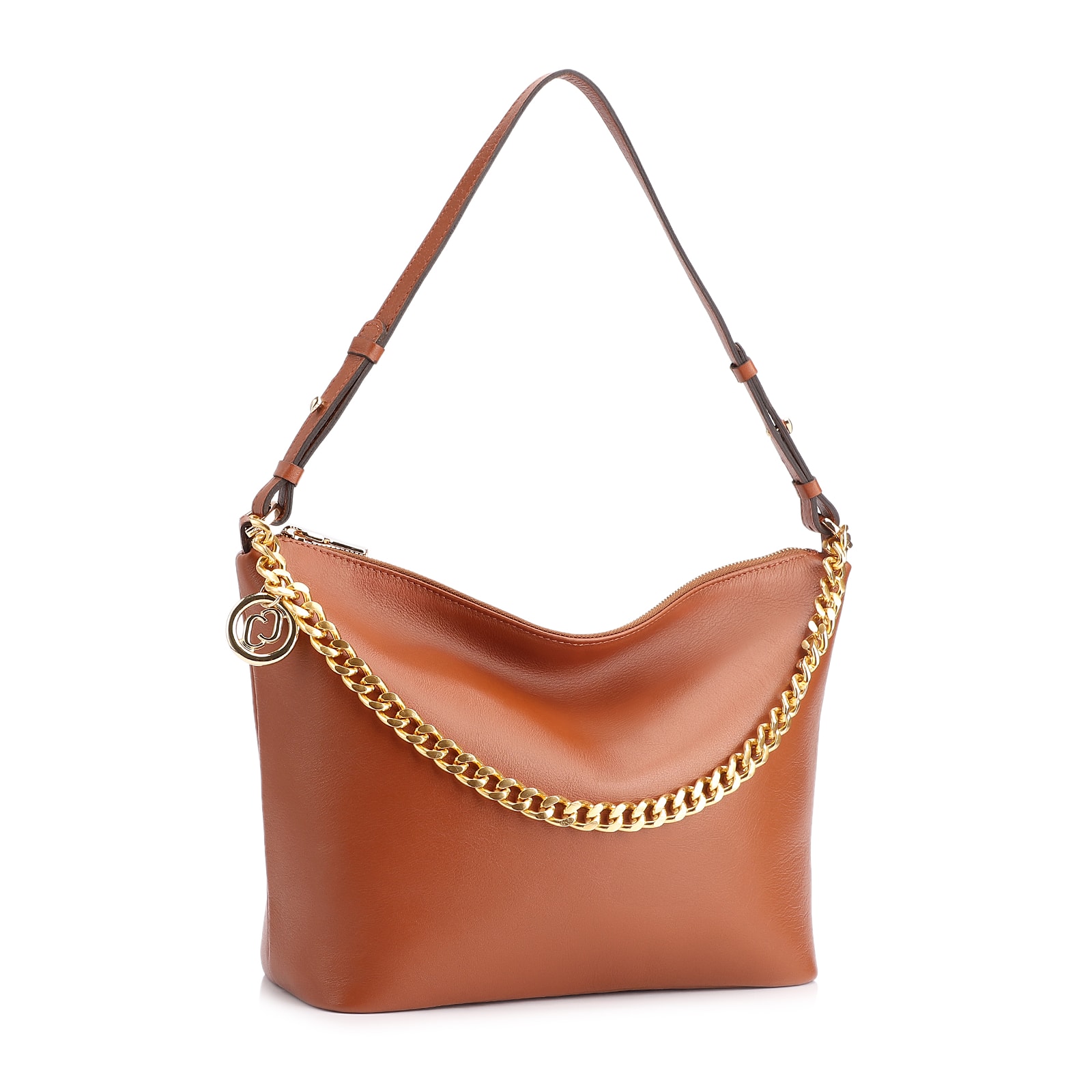 Bolsa Hobo Couro Marrom Claro