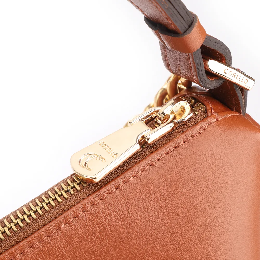 Bolsa Hobo Couro Marrom Claro - imagem 5