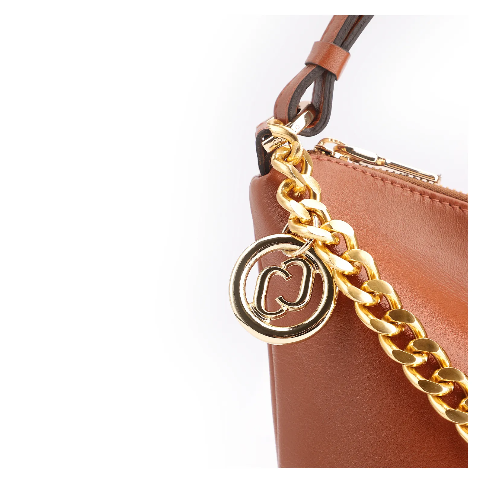 Bolsa Hobo Couro Marrom Claro