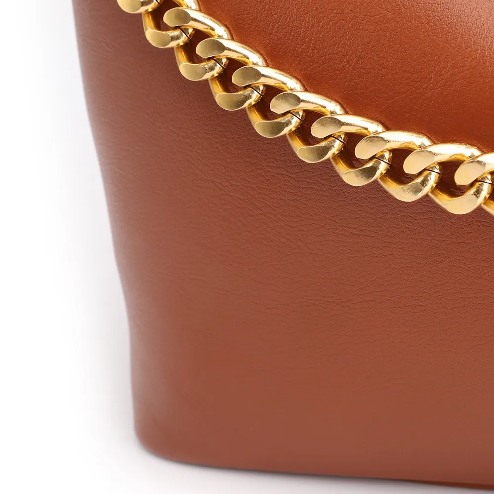 Bolsa Hobo Couro Marrom Claro - imagem 8