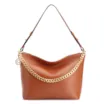 Bolsa Hobo Couro Marrom Claro - imagem 1