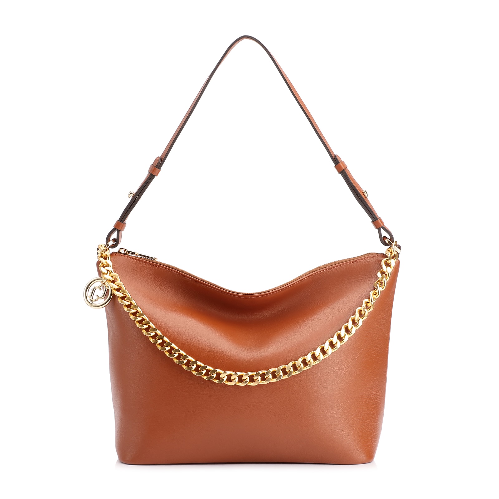 Bolsa Hobo Couro Marrom Claro