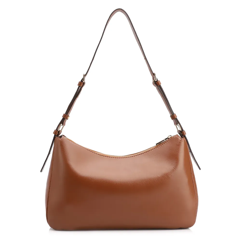  Bolsa Hobo Couro Marrom Claro - imagem 3