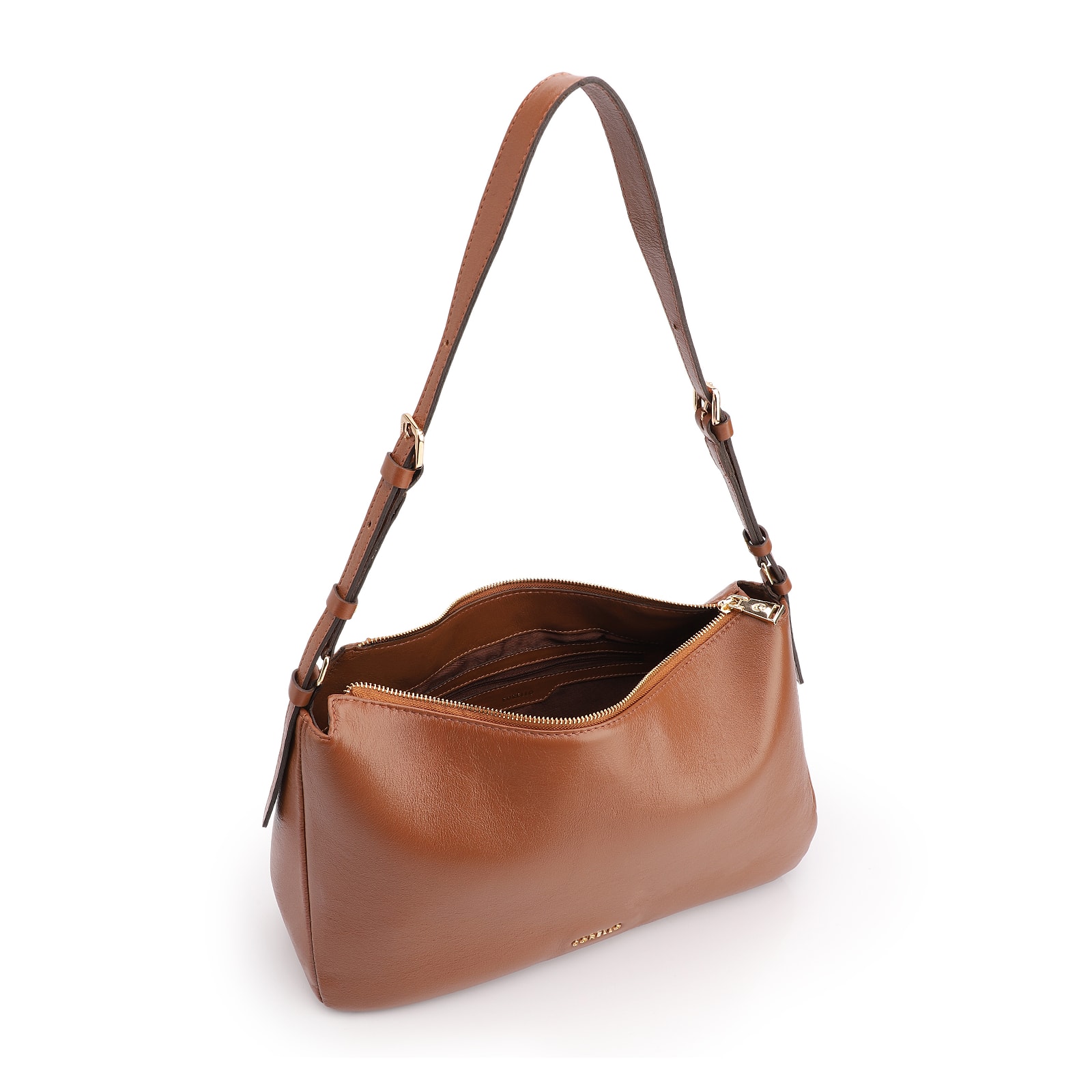 Bolsa Hobo Couro Marrom Claro
