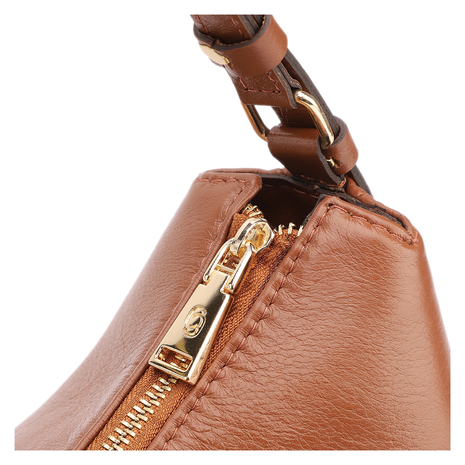 Bolsa Hobo Couro Marrom Claro